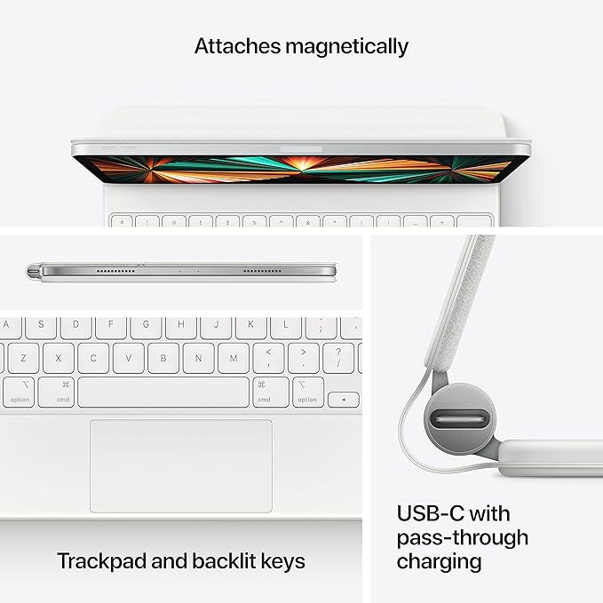 Apple Magic Keyboard: iPad keyboard and case for iPad Pro 12.9 inch, British English - White